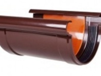 Водосточная система PROFIL D-130: соединитель желоба, коричневый